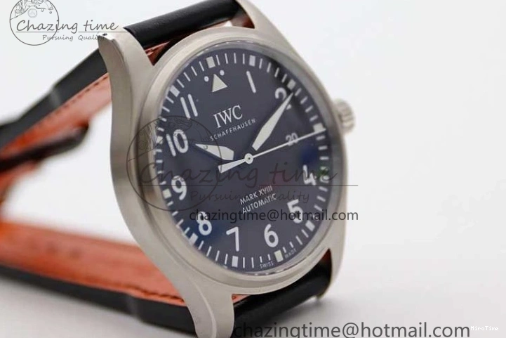 MIROTIME 0311 Vibrant Mark XVIII IW327001 SS M+F 1:1 Best Edition Black Dial on Black Leather Strap A 7055